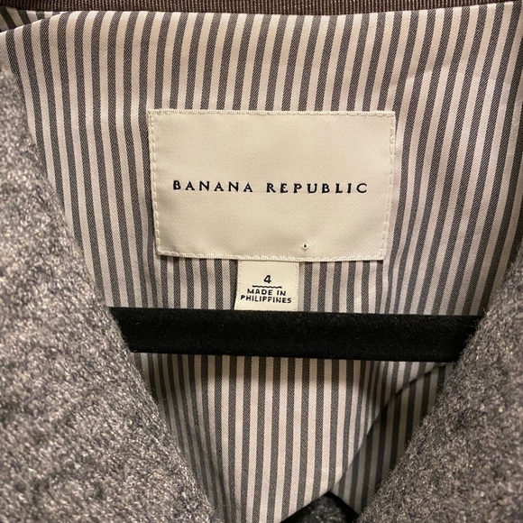 Banana Republic Gray Wool Blend Blazer Size 4 - Picture 3 of 12